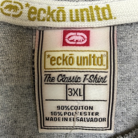 New Vintage ECKO UNLTD Classic Logo Streetwear T-Shirt Gray Men’s Size 3XL - Picture 4 of 9
